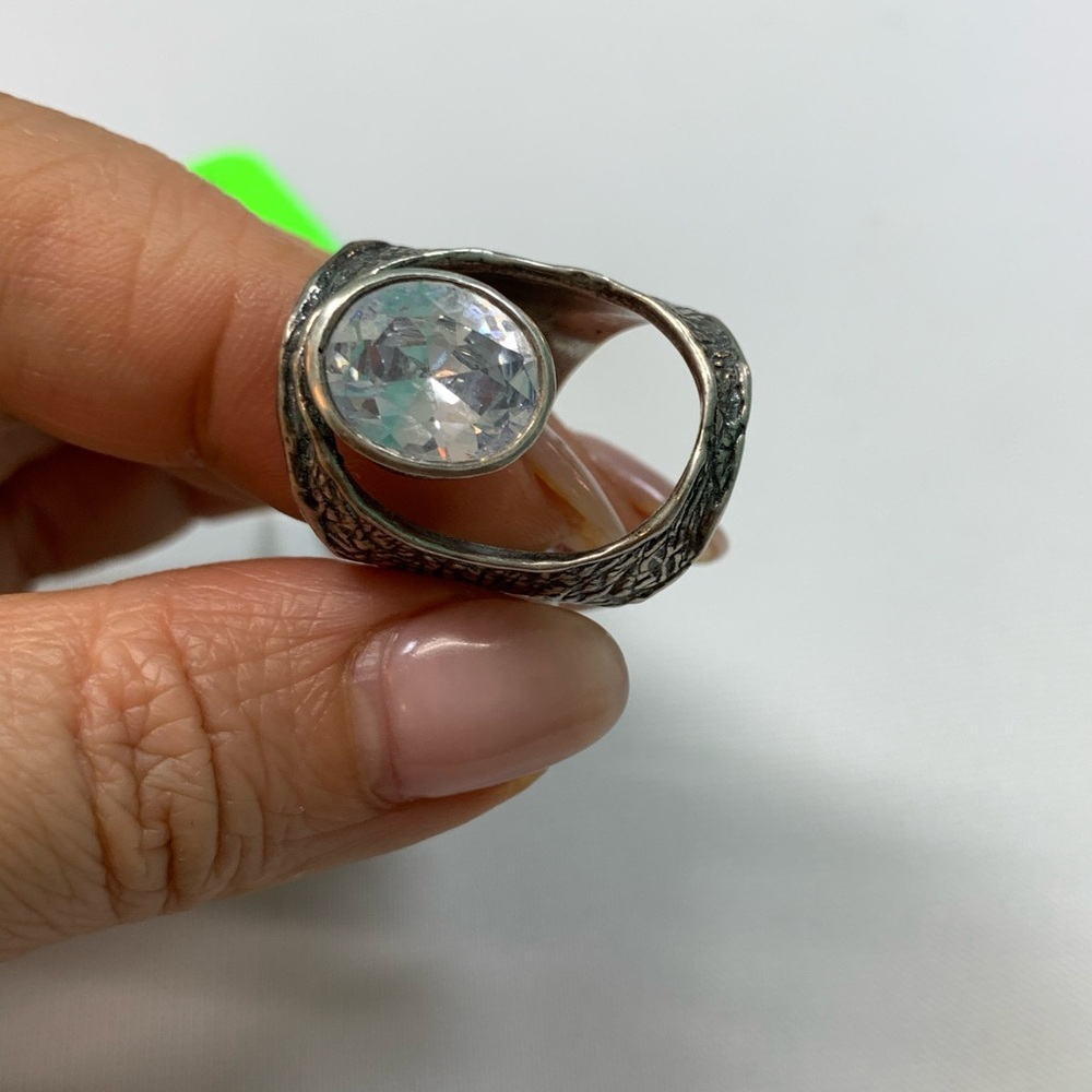 Israel 925 Sterling Silver CZ  ring size 6.25 / 050124-R049 - Picture 6 of 8